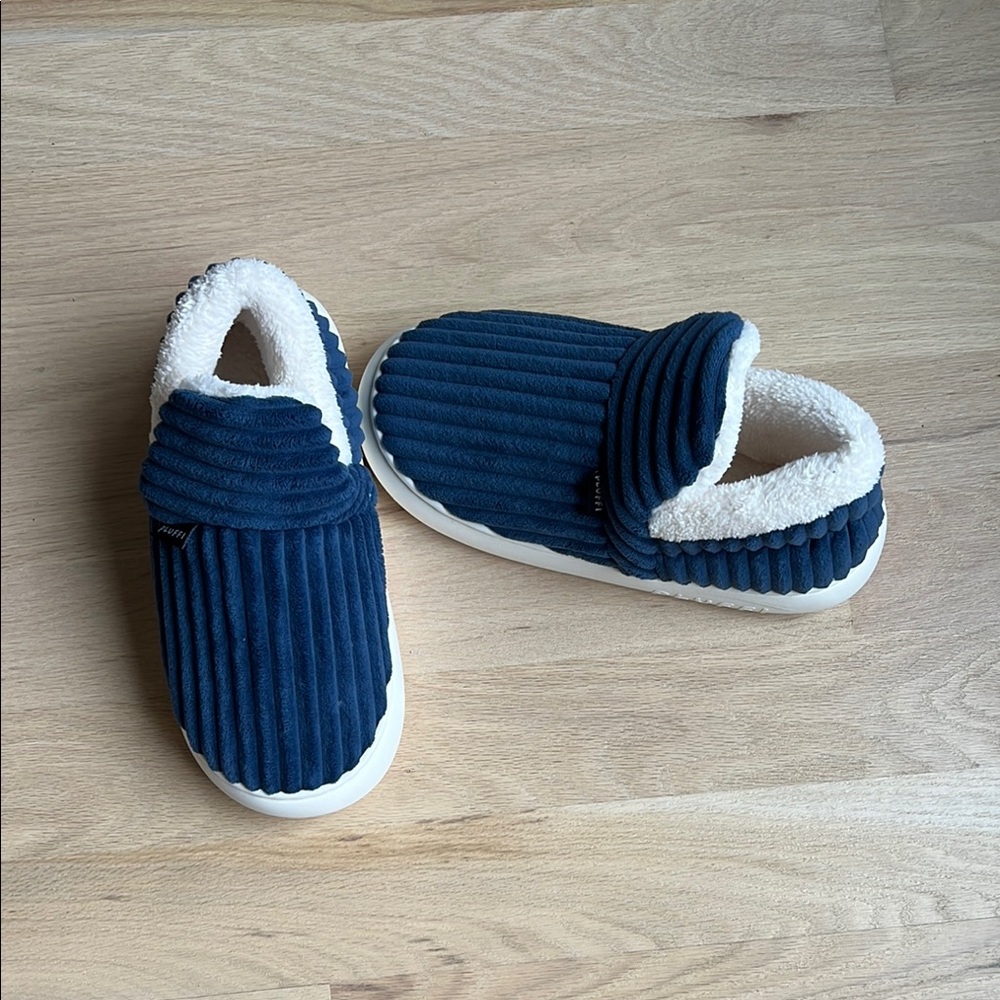 Blue Corduroy Men's Slippers